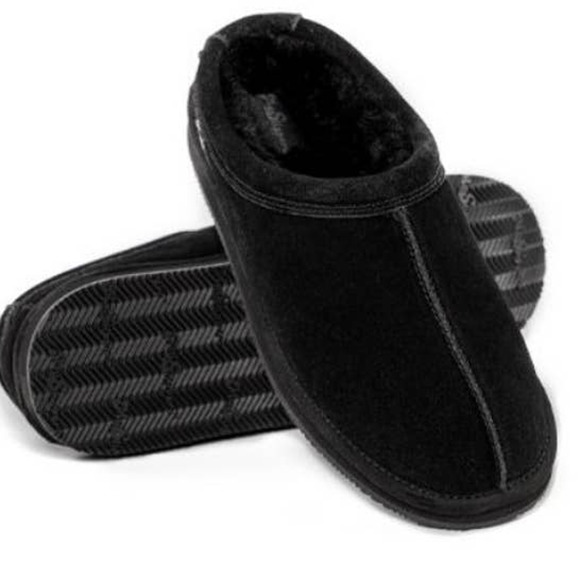 MYSLIPPERS Slip On Black Suede Faux Fur Lining 74019-11 ‎ Men's Size 10 - Picture 14 of 14